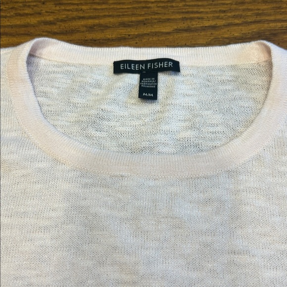 Eileen Fisher Linen Blend Light Pink Sweater - Picture 3 of 8